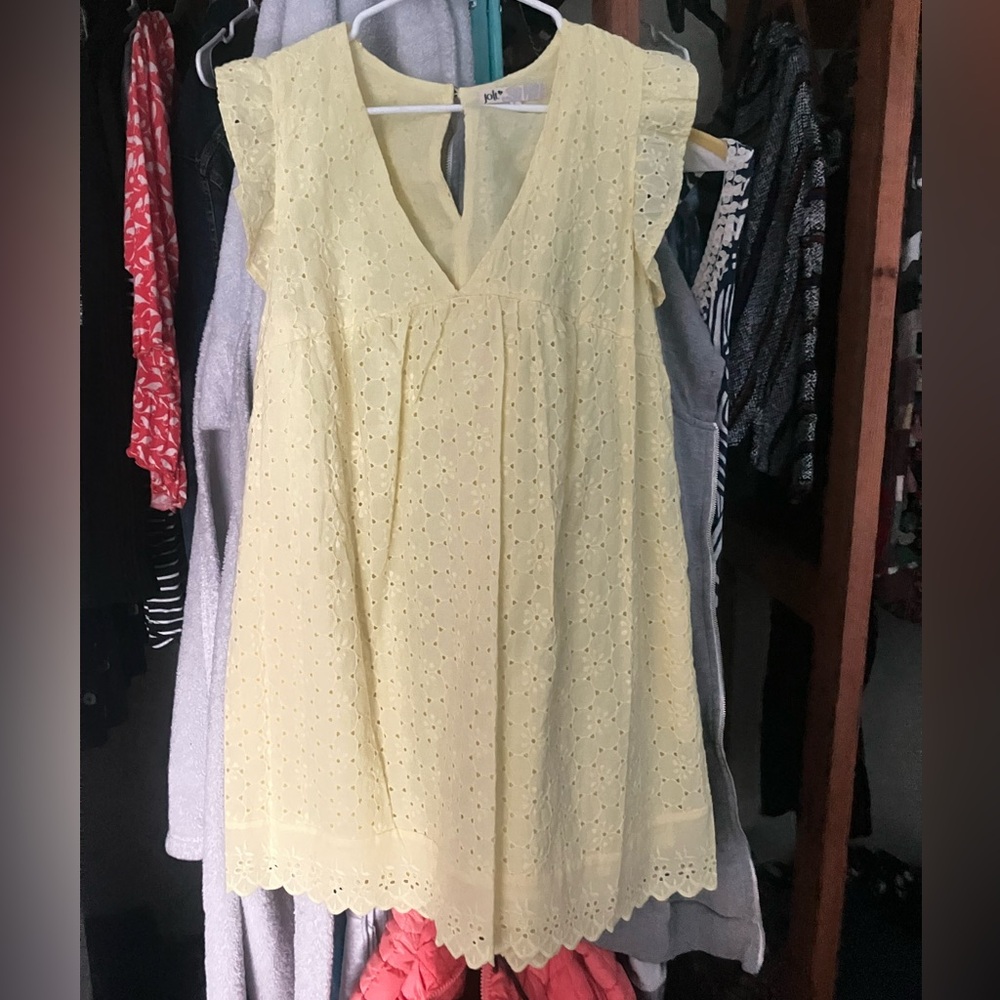 Jolt Light Yellow Eyelet Romper